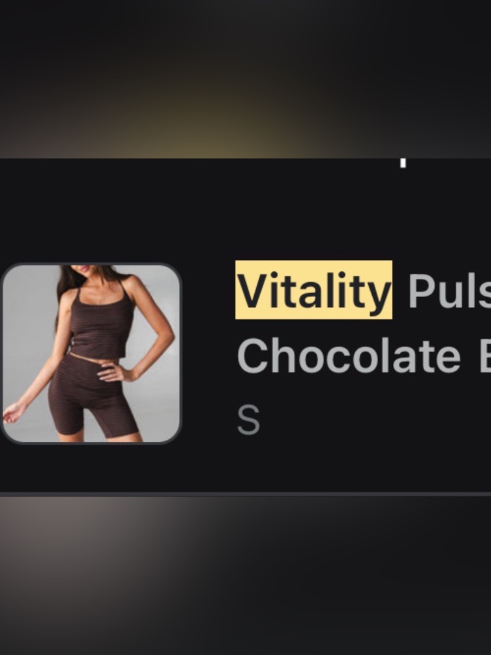 Vitality Pulse Y Tank- Chocolate Bar color size small